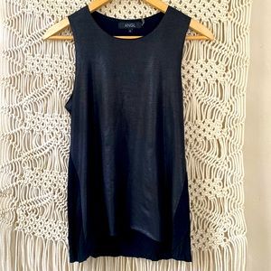 ANGL black faux leather tank top sz small